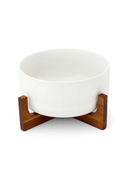 Salad Serving Bowl - 2.7L, Wood Base, Stylish