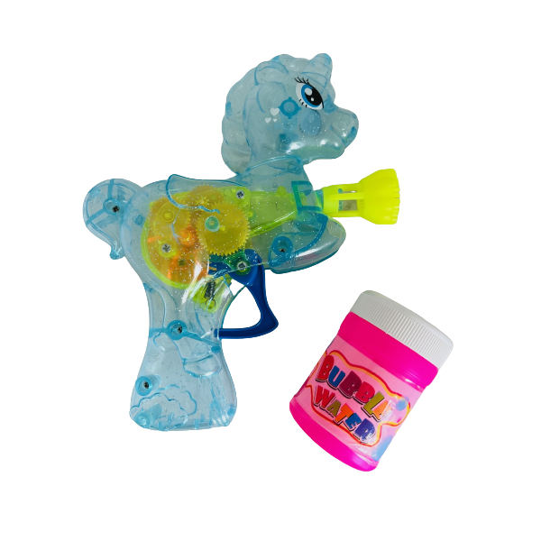 Light Up Unicorn Bubble Gun + 1 Refill Bottle