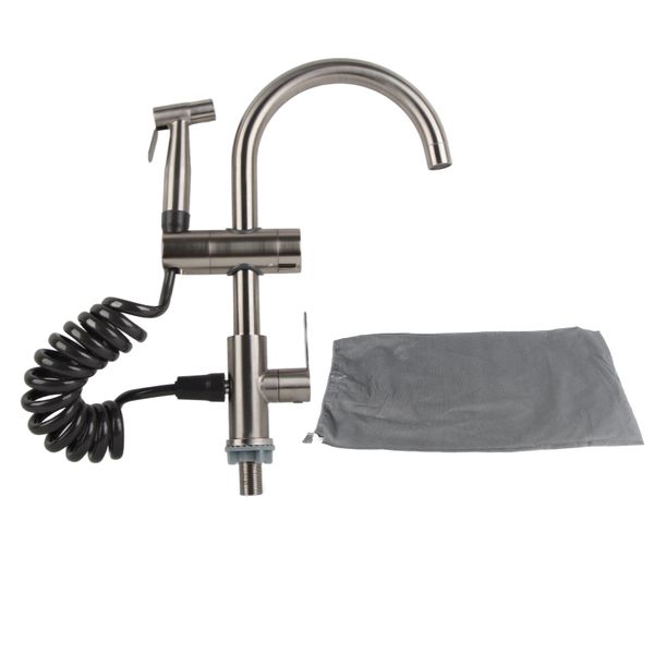 Stainless Steel Kitchen Faucet Single Handle With Side Sprayer