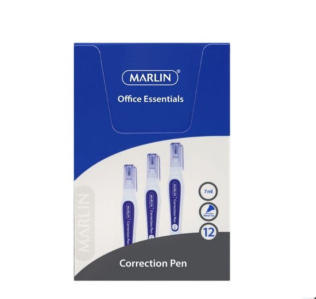 Marlin - Office Essentials Correction Fluid Pen 7ml box Of 12