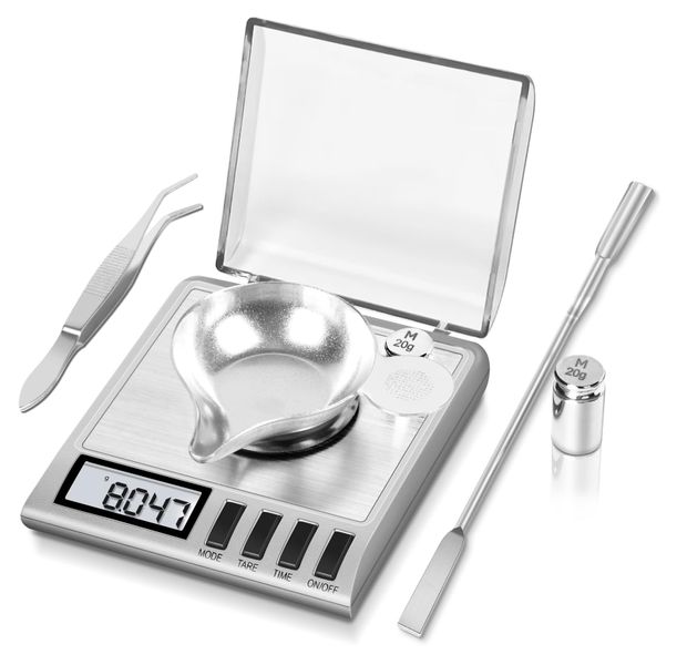 Smart Weigh High-Prec Mg Scale: Reloading, Jewelry, Gems w/ Cal Wts &amp; Tweez