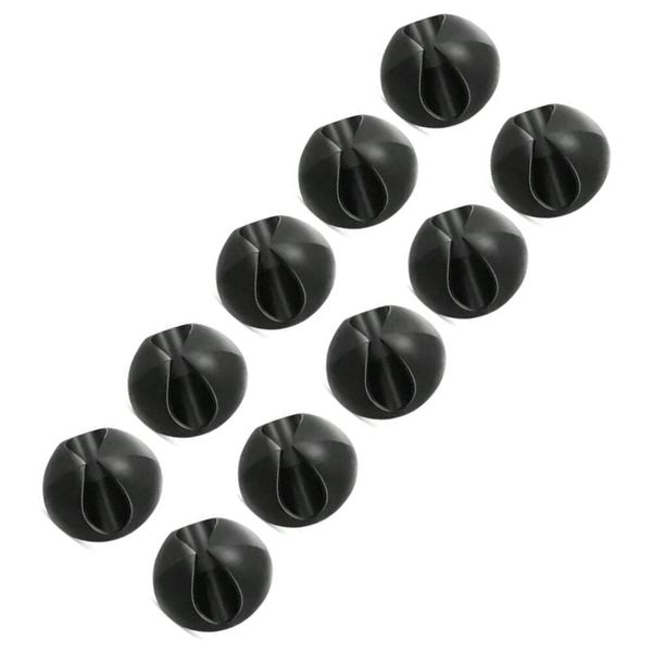 Mini Adhesive Car Cable Clips - Black - 10 Pack