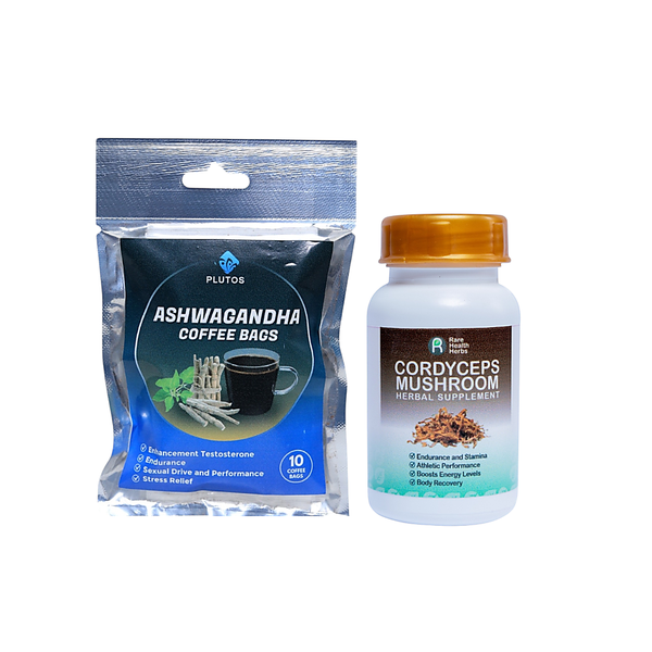 Ashwagandha Coffee Bags and Cordyceps Mushroom Capsules