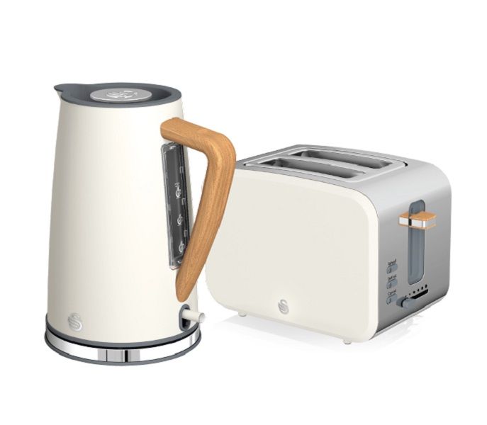 Swan Nordic White Kettle and Toaster Pack