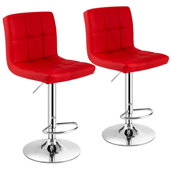Kitchen Counter / Bar Stools - Set of 2 - Red