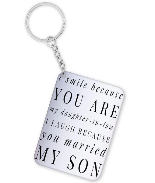 I Smile Because You Are My Daughter-In-Law Birthday Christmas Gift Keyring