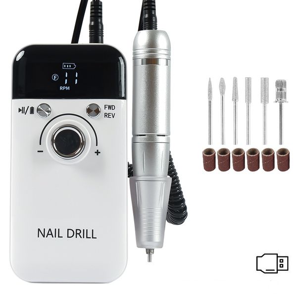 45000RPM Cordless V6 Nail Drill &amp; Electric Nail File Manicure Kit