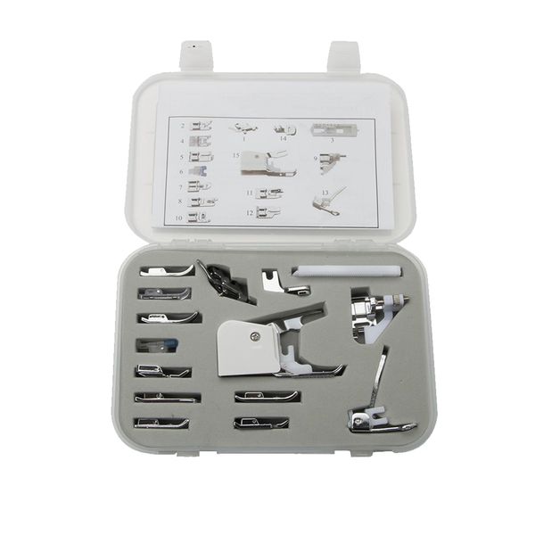 ALANES Universal 15 Pieces Snap-On Sewing Machine Presser Walking Feet Kit