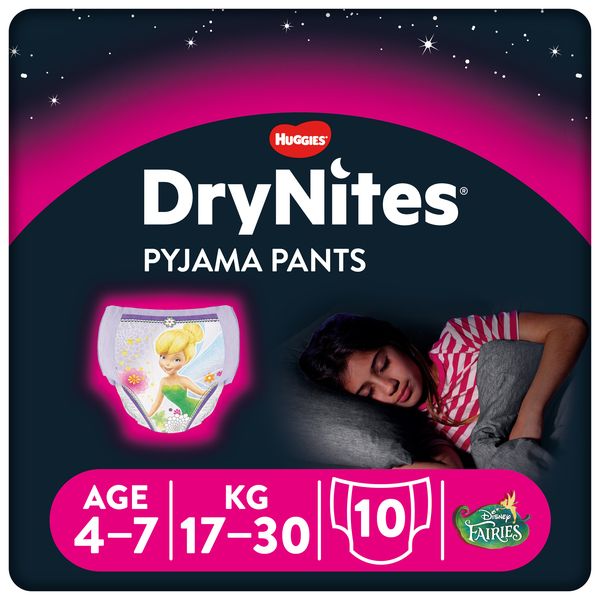 DryNites Pyjama Pants for Girls 4-7 Years- 10 pack