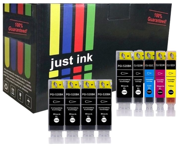 Compatible Canon 520 XL / 521 XL Multipack + 4 x Extra Black Inks