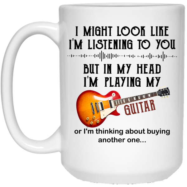 In My Head I'm Playing My Guitar Birthday Christmas Gift Mug