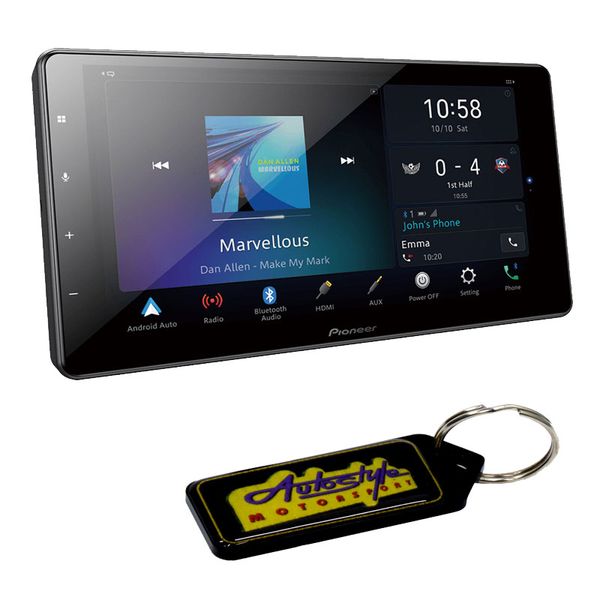 Pioneer 9" Wireless Apple Carplay Modular Hi-Res AV Receiver &amp; Key Holder