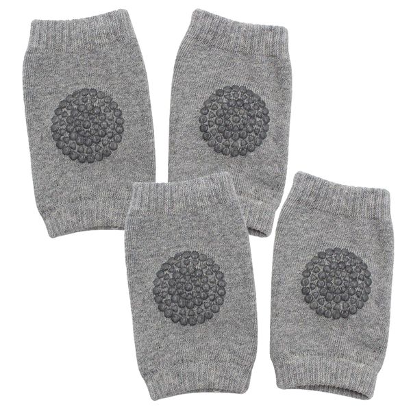 Cotton Baby Crawling Knee Pad Protectors for Babies 6months - black 2 pairs