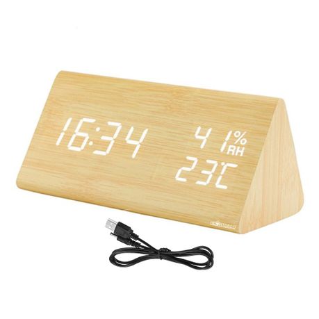 Heartdeco Digital Led Wooden Alarm, How To Set Up Wooden Clock