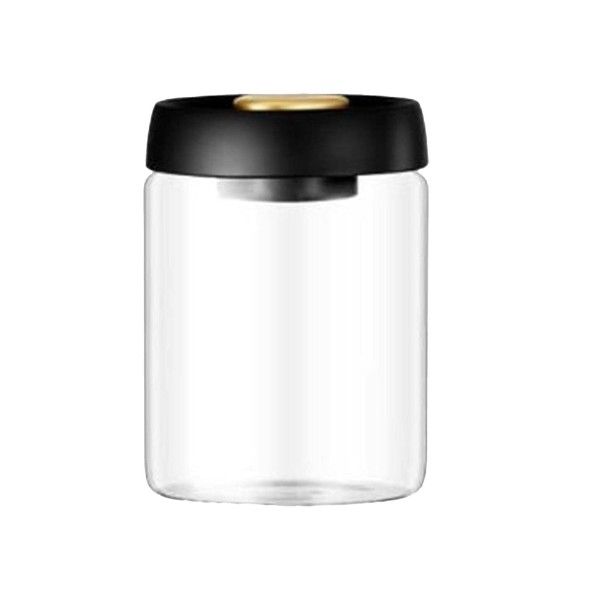 900ml Airtight Vacuum-Sealable Glass Coffee Jar - Transparent
