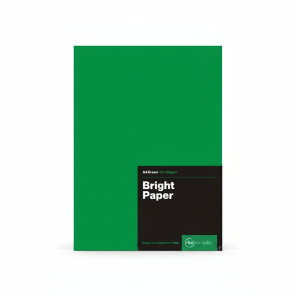 RBE Bright Green A4 Paper - 100 g, 100 Sheets for Printing &amp; Crafting