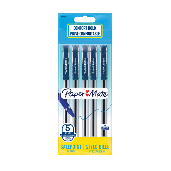 Paper Mate- Brite Ballpoint Pen 0.7mm- Blue (Pack 5) ×3