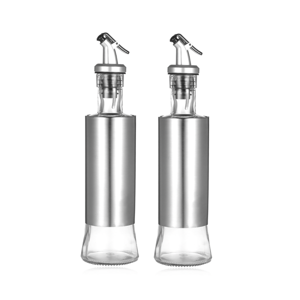 Stainless Steel &amp; Glass Multifunctional Oil &amp; Vinegar Dispenser - 2 Pack