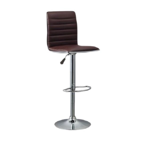 Elegant Brown High-Back Barstool With Swivel And Footrest
