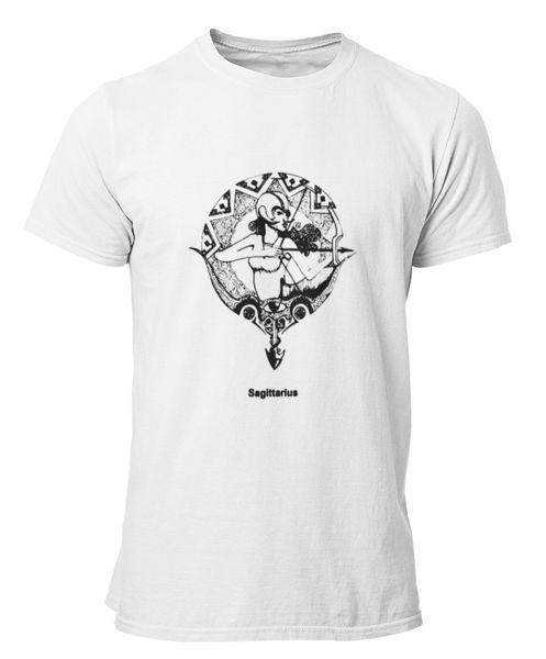 PepperSt Mens White T-Shirt - Sagittarius