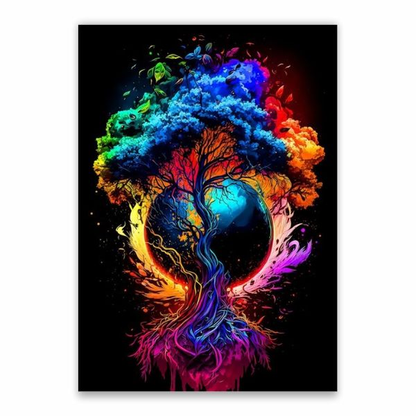 Colourful Tree Decorative Poster - A1