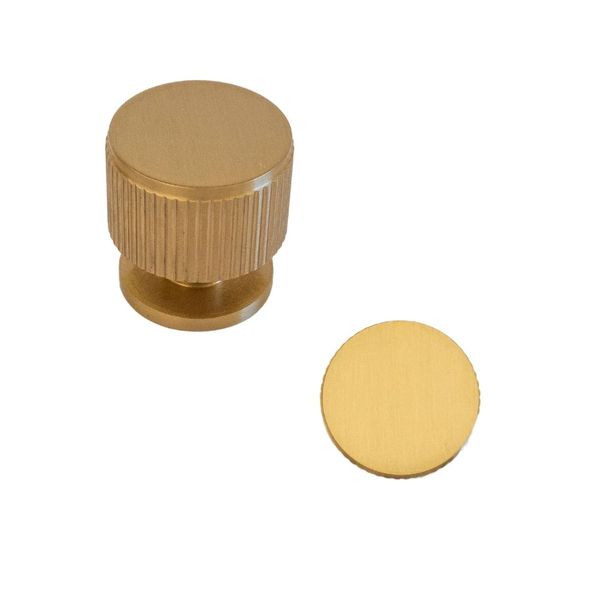 Antique Ribbed Brass Doorknob 2.5cm - Set of two