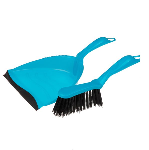 Blue Brush and Dustpan Set - Handy Cleaning Tool - 2 Pack