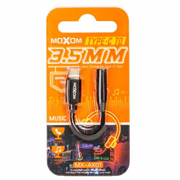 MOXOM Type-C to 3.5mm Earphone Headset Audio Aux power Adapter