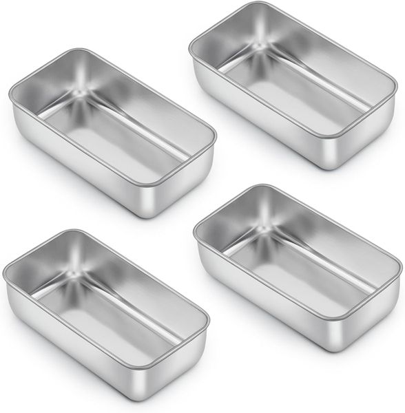HOMGEM Loaf Pan Set of 4, 9x5 Inch Stainless Steel Bread Loaf Pan
