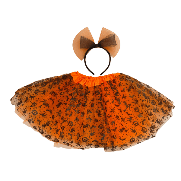 Girls Halloween Orange Tutu Set