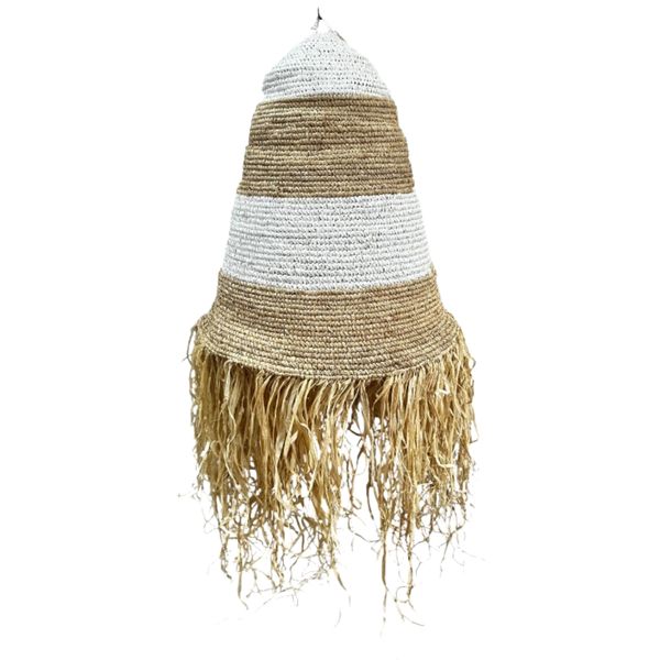 Lampshade Striped Fringe Pendant | Boho Woven Light Shade