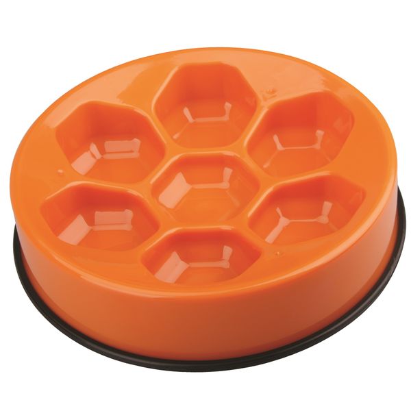 M-Pets Anti-Scoff Cavity Dog Bowl - Orange