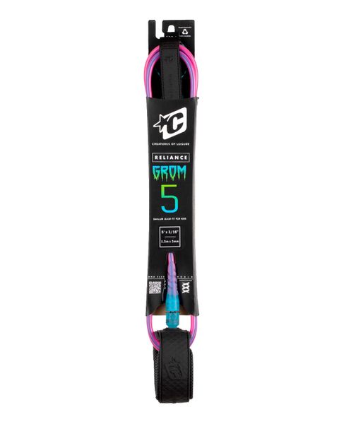 Creatures Grom Lite 5 Surfboard Leash : Bubble-Gum