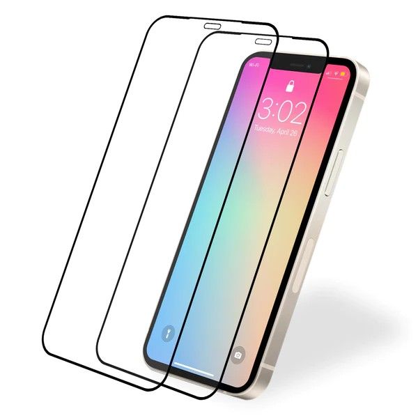 9D Tempered Glass Guard Protector Compatible with iPhone 12 - 2 Pack