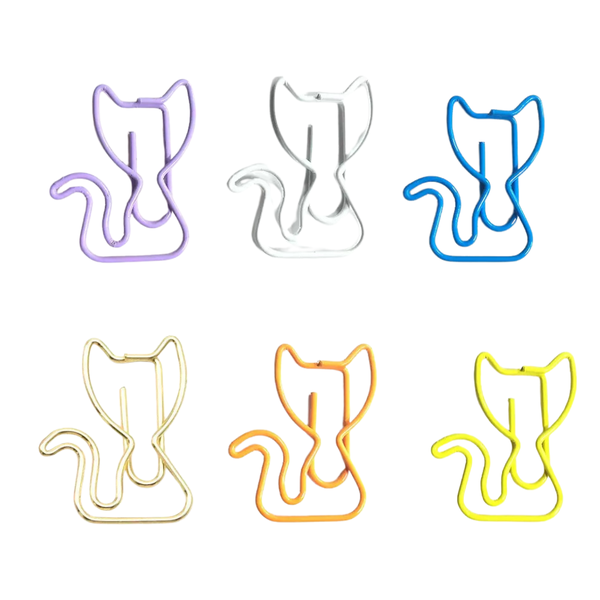 Bestby - Multi-Color Cat Shaped Paper Clips for Office &amp; School (60Pack)