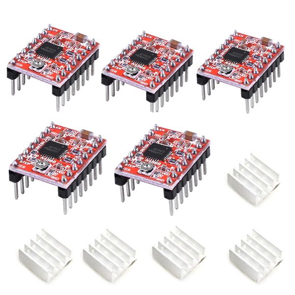 5pcs 3D Printer A4988 Stepstick Stepper Motor Driver Module with Heat Sink