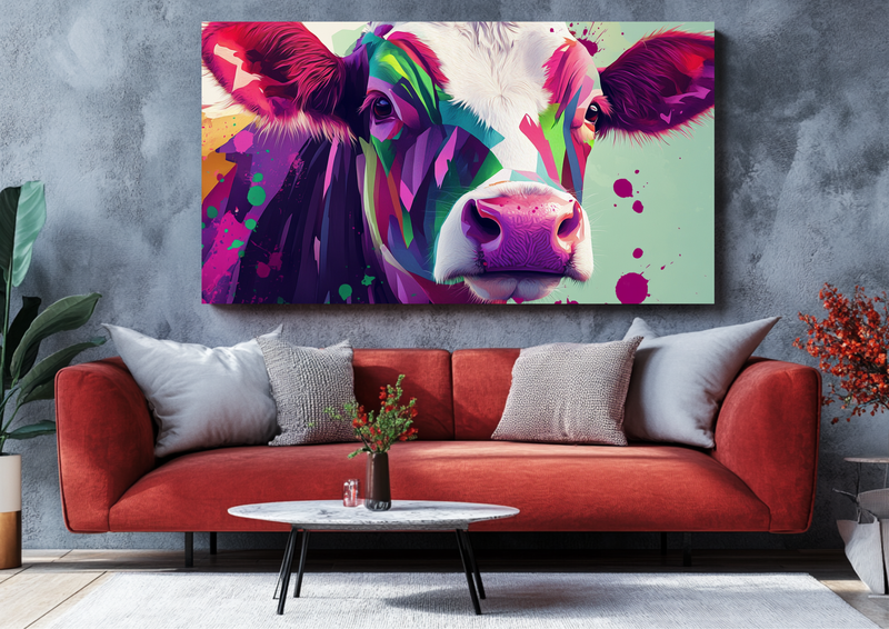 Canvas Wall Art - Close-Up Cow Portrait - BX0341
