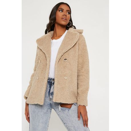 I Saw It First Ladies Camel Button Front Teddy Borg Coat Buy Online In South Africa Takealot Com