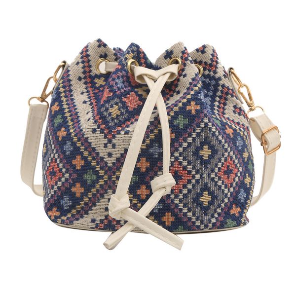 Women's Bohemian Mini Floral Adjustable White Straps Crossbody Shoulder Bag