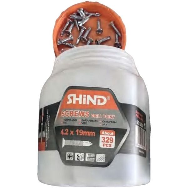 Shind 4.2 x 19mm Silver Screws With Drill Point - 329-Pack