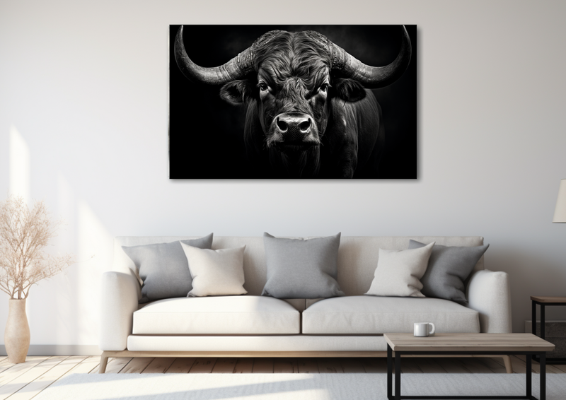 Canvas Wall Art - Buffalo in High Contrast - MT0273