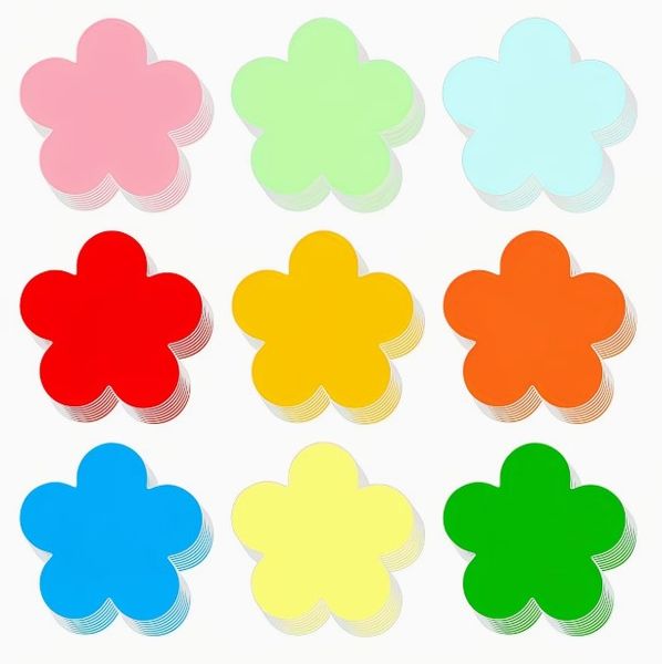 36-Pack Flower Shape Cardstock Cutouts