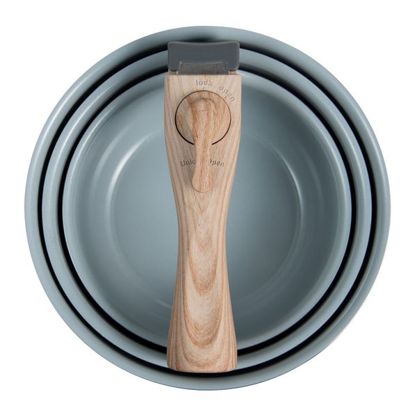 Bergner Click N Cook Saucepan Set of 4 - Green- (16+18+20CM)
