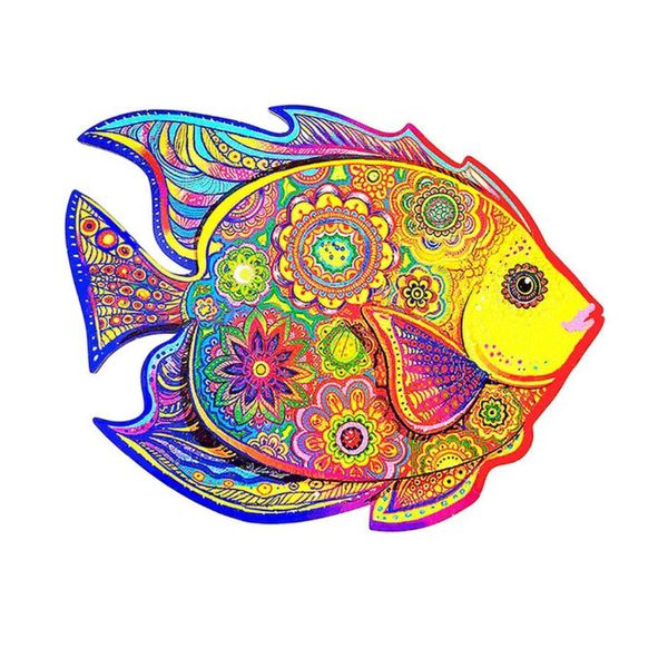Puzzle Wooden Bright Fish A4