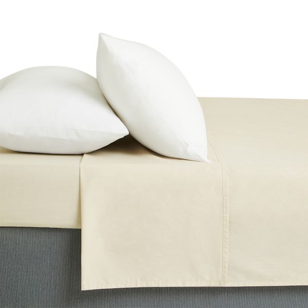 George &amp; Mason - 200 Thread Count Cotton Flat Sheet - Natural