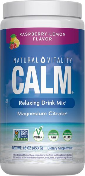 Natural Vitality Calm Magnesium 453g Powder | Raspberry Lemon Flavored