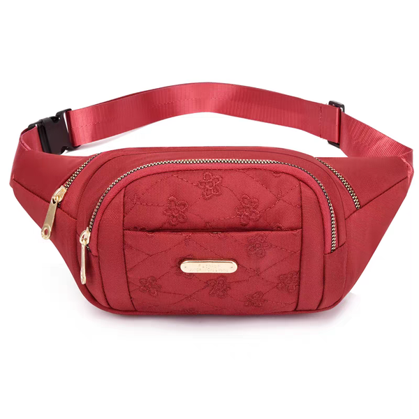 Stylish &amp; Functional Red Jacquard Fanny Pack-RED