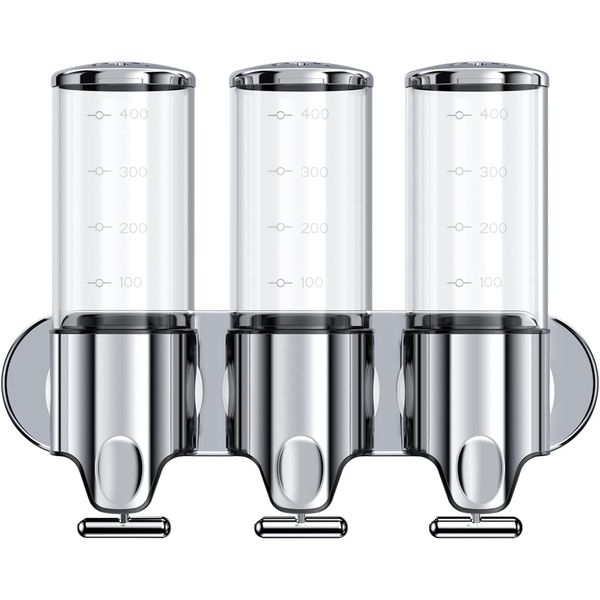 3 in 1 Soap Dispenser Wall Mounted Bathroom Shower Pump Organizer -1.5L