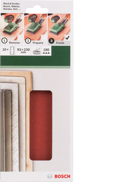 For orbital sanders 93 x 230 mm 180 10 Piece,8 hole clip on