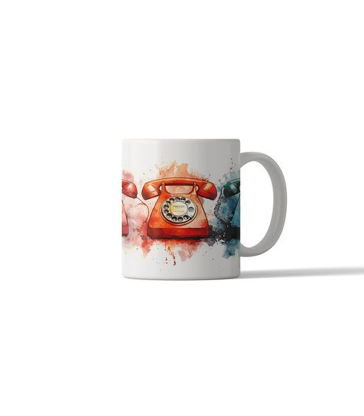 Printed Coffee Mug - Retro Telephone DSG 8